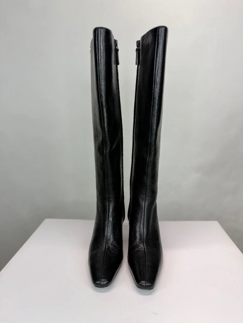 New Tory Burch Banana Leather Knee High Boot Black Leather Sz 5